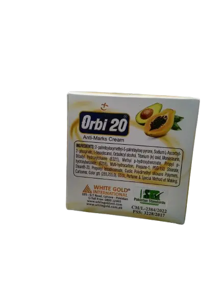 Orbi 20 - Crème de visage super éclaircissant, aux papaye, avocat anti-tâches
