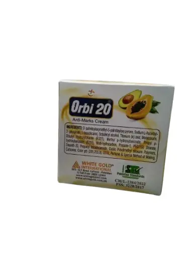 Orbi 20 - Crème de visage super éclaircissant, aux papaye, avocat anti-tâches